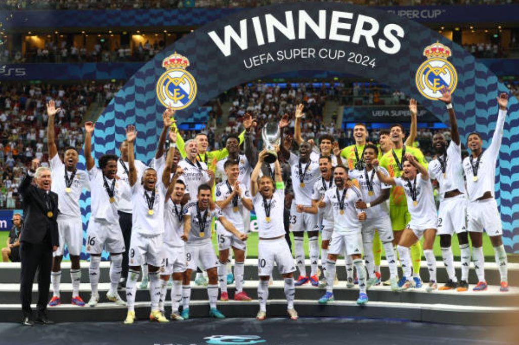 Real vô địch Siêu cúp châu Âu 2024.